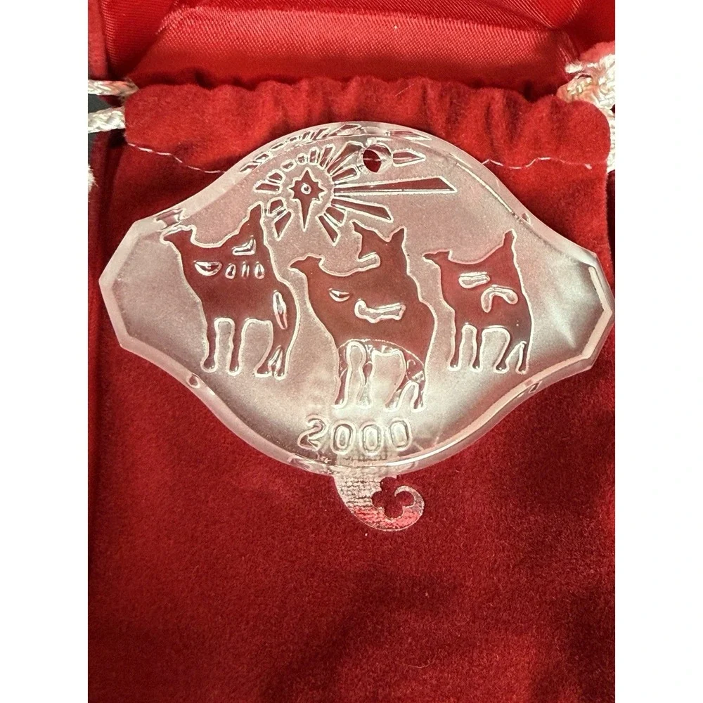 Vintage Waterford Crystal The Three Wise Cats Millennium 2000 Ornament